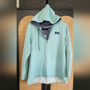 LL Bean Light Teal Blue Hooded Pullover